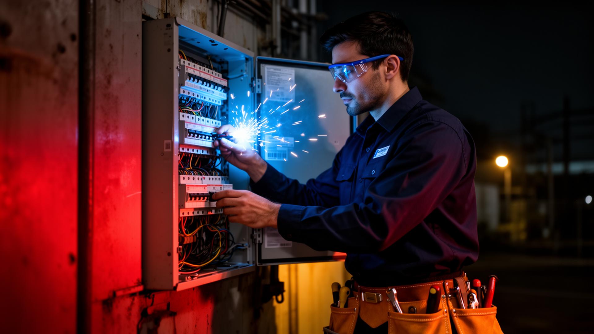 Long Island electrician at work